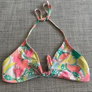 Primark fruit pattern tie front bikini top sz 8
